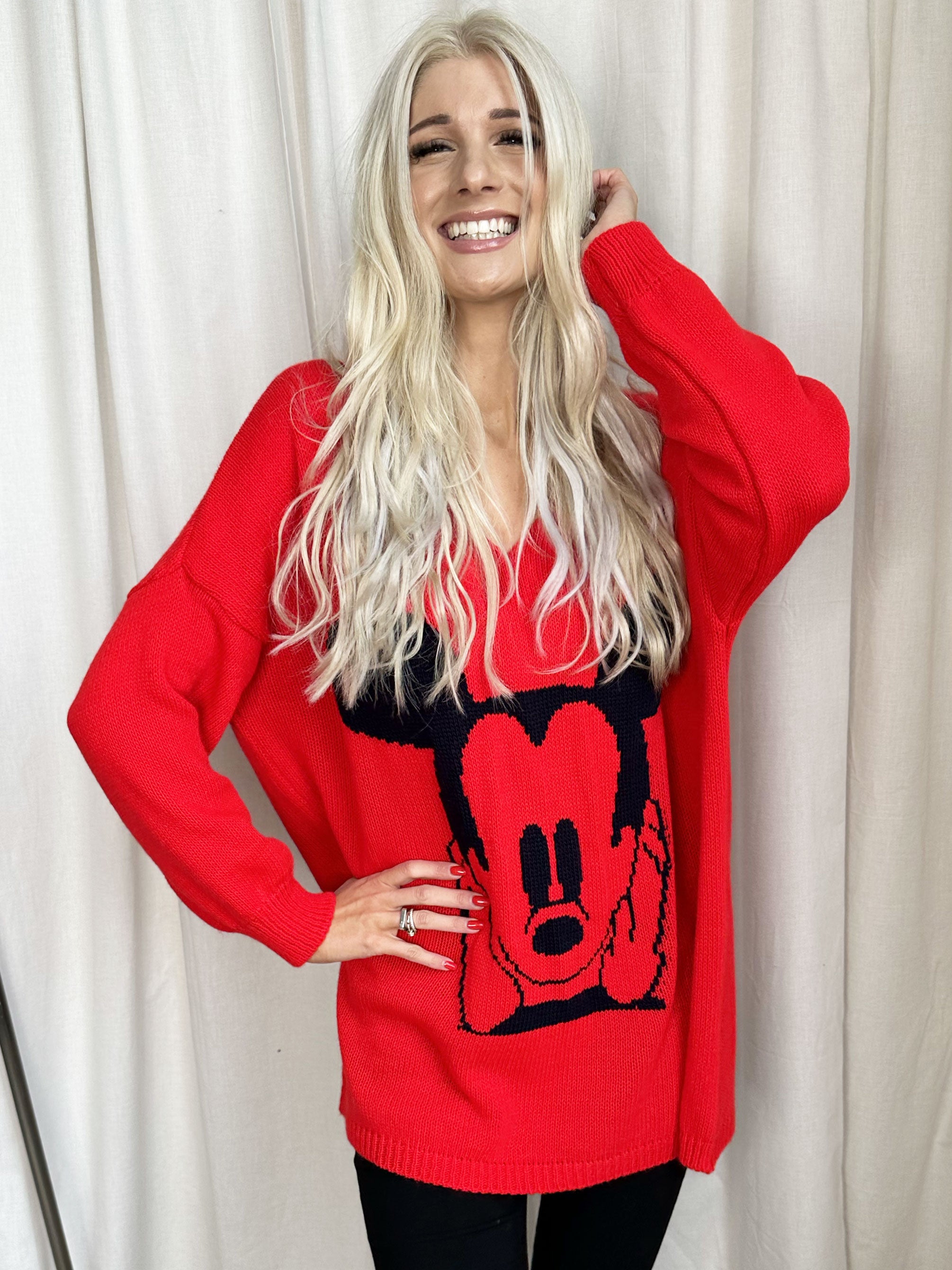 Mickey - Plus size strik med motiv